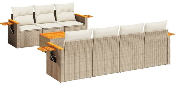 VidaXL Polyrattan Kerti Ülőgarnitúra - 8 részes - Bézs