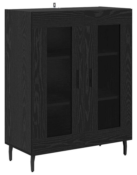 VidaXL Széf Fekete tölgy 69,5 x 34 x 90 cm Szerelt Fa
