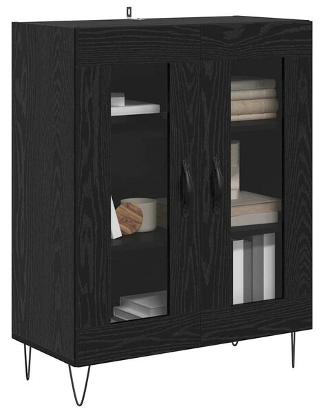 VidaXL Széf Fekete tölgy 69,5 x 34 x 90 cm Szerelt Fa