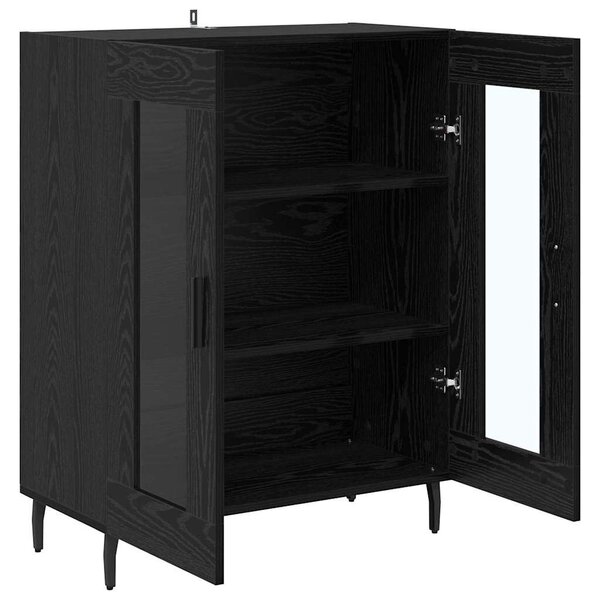 VidaXL Széf Fekete tölgy 69,5 x 34 x 90 cm Szerelt Fa