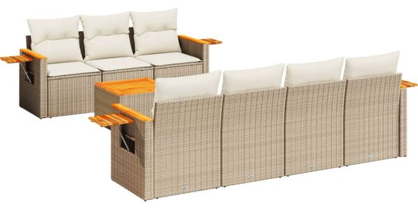 VidaXL Polyrattan Kerti Ülőgarnitúra - 8 részes - Bézs