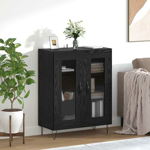 VidaXL Széf Fekete tölgy 69,5 x 34 x 90 cm Szerelt Fa