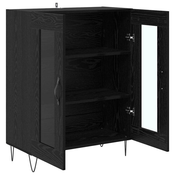 VidaXL Széf Fekete tölgy 69,5 x 34 x 90 cm Szerelt Fa