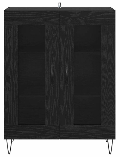 VidaXL Széf Fekete tölgy 69,5 x 34 x 90 cm Szerelt Fa