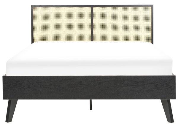 Ágy Rattan MONPAZIER 140 x 200 cm Fekete