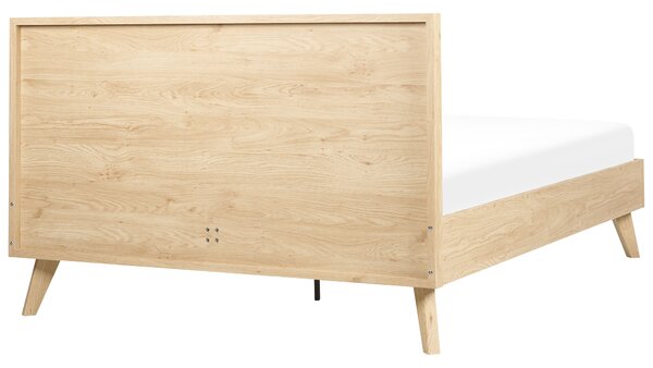 Ágy Rattan MONPAZIER 140 x 200 cm Világosbarna