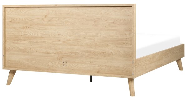 Ágy Rattan MONPAZIER 160 x 200 cm Világosbarna