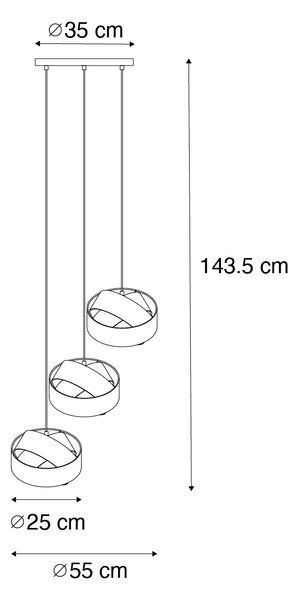 Modern lógólámpa fehér 3-lámpás - Cloth