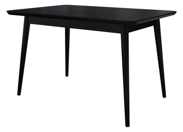 Asztal Racine 131, Fekete, 76x80x140cm, Hosszabbíthatóság, Közepes sűrűségű farostlemez, Váz anyaga, Bükkfa