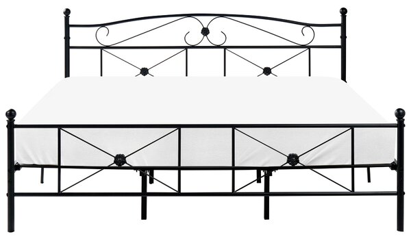 Ágy Fém RODEZ 180 x 200 cm Fekete