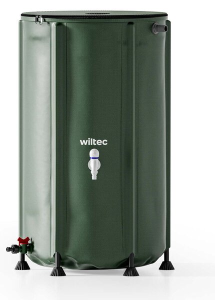 Összecsukható esővízgyűjtő hordó 250 l fedéllel 620 g/m² PVC-ből csappal 65100