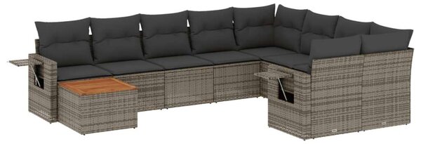 VidaXL Polyrattan Kerti Ülőgarnitúra - 10 részes - Szürke