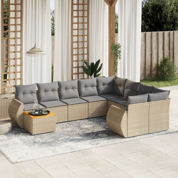 VidaXL Polyrattan Kerti Ülőgarnitúra - 10 részes