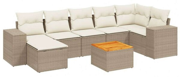 VidaXL Polyrattan Kerti Ülőgarnitúra - 8 részes - Bézs