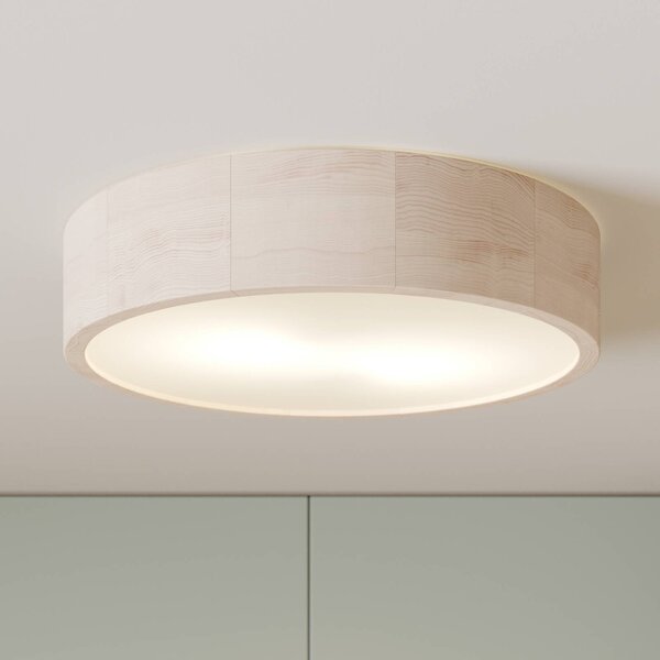 Envostar Kerio mennyezeti lámpa, Ø 37 cm, fehér, dimmelhető, Fehér / opál, Nappali / Étkező, Fa, Modern