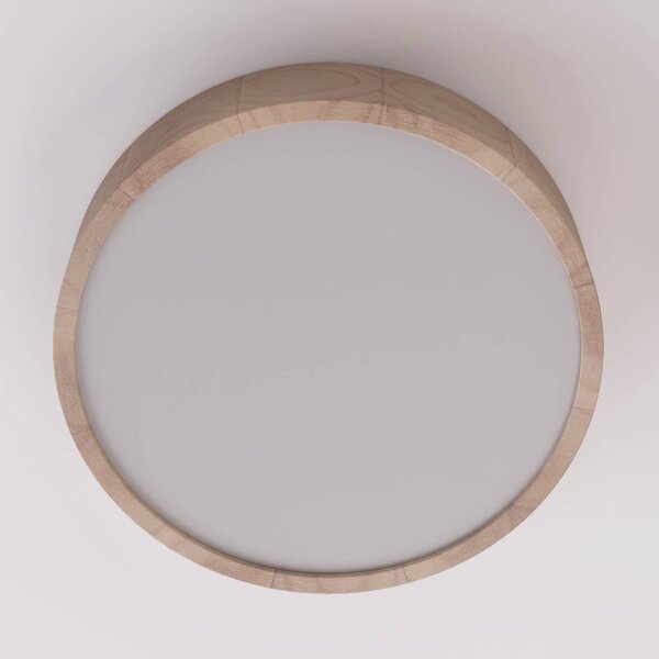 Envostar Kerio mennyezeti lámpa, Ø 37 cm, fehér, dimmelhető, Fehér / opál, Nappali / Étkező, Fa, Modern