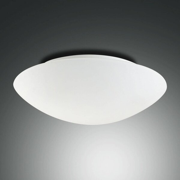 Fabas Luce Pandora mennyezeti lámpa, Ø 30 cm, üveg, fehér, dimmelhető, Fehér / opál, Nappali / Étkező, Üveg