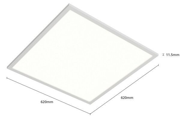 Arcchio LED betétes panel Vinas, 4,000 K, 36 W, 62 cm x, Fehér / opál, Dolgozószoba / Iroda, Műanyag, Modern