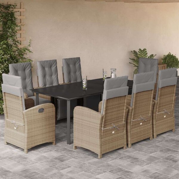 VidaXL Polyrattan Kerti Étkezőgarnitúra - 9 részes