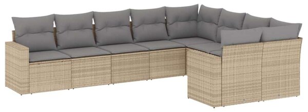 VidaXL Polyrattan Kerti Ülőgarnitúra - 9 részes - Bézs