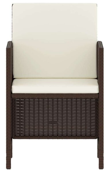 Polyrattan Kerti Étkezőgarnitúra - 6 részes - Barna