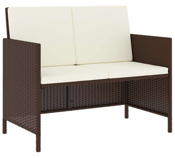 Polyrattan Kerti Étkezőgarnitúra - 6 részes - Barna