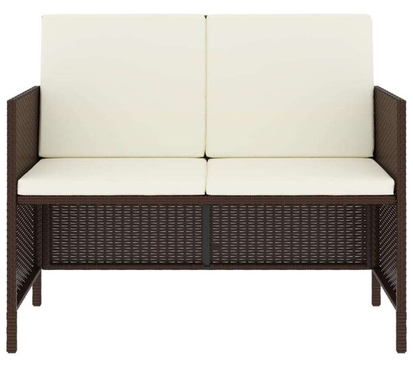 Polyrattan Kerti Étkezőgarnitúra - 6 részes - Barna