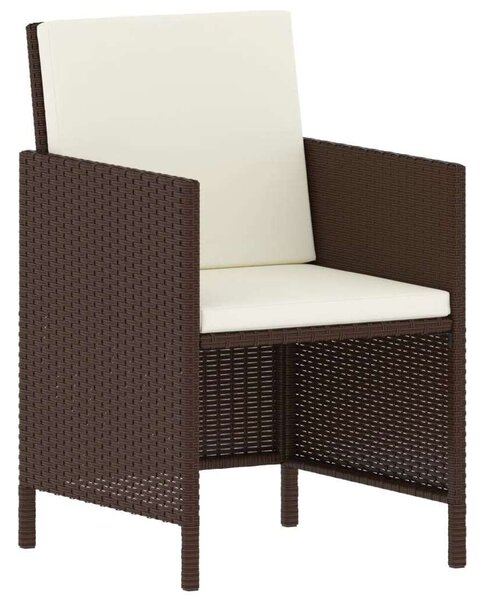 Polyrattan Kerti Étkezőgarnitúra - 6 részes - Barna