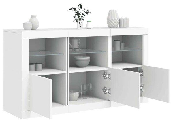 VidaXL LED Tálalószekrény - Fehér - 123x37x67 cm