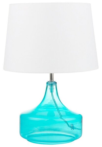 Fehér és kék üveg asztali lámpa 42 cm ERZEN