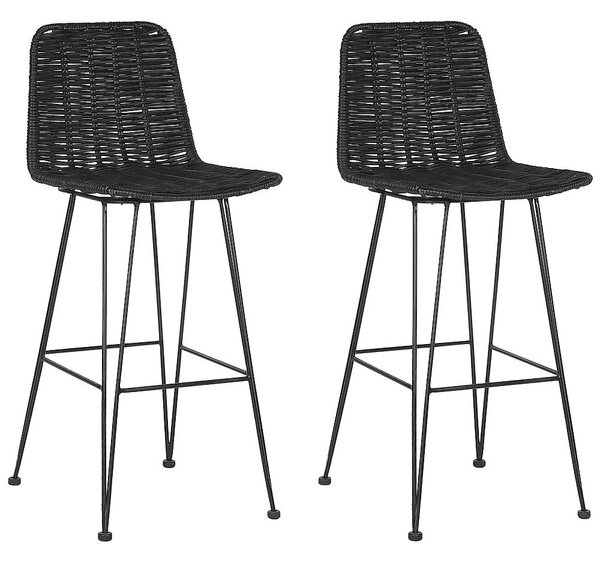 Bárszék kétdarabos szettben CASSITA Rattan Fekete