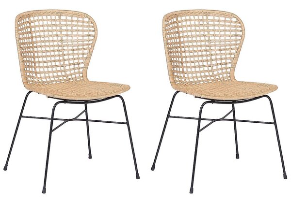 Étkezőszék kétdarabos szettben ELFROS Rattan Természetes