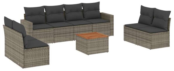 VidaXL Polyrattan Kerti Ülőgarnitúra - 9 Elemes Szett
