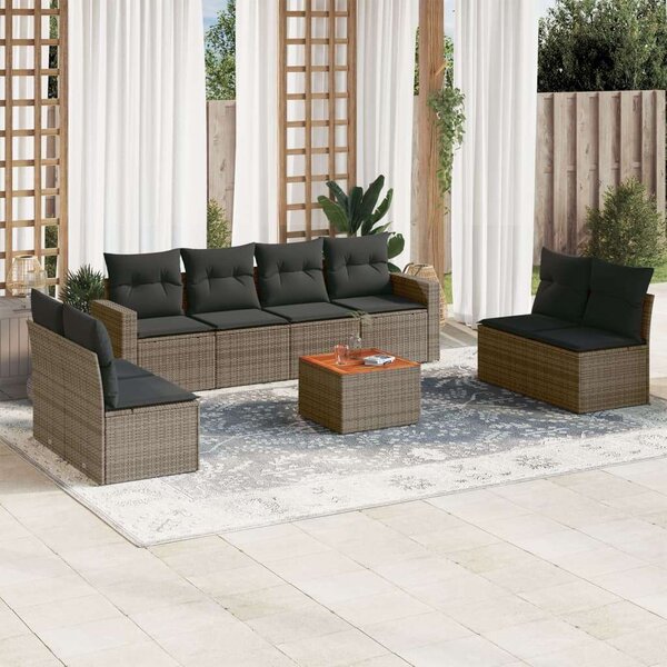 VidaXL Polyrattan Kerti Ülőgarnitúra - 9 Elemes Szett