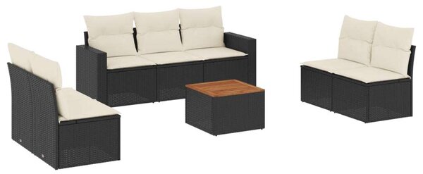VidaXL Polyrattan Kerti Ülőgarnitúra - 8 részes - Fekete