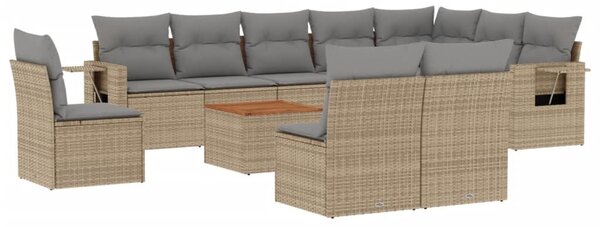 VidaXL Polyrattan Kerti Ülőgarnitúra - 11 részes - Bézs