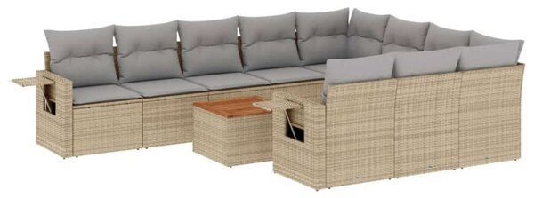 VidaXL Polyrattan Kerti Ülőgarnitúra - 11 részes - Bézs
