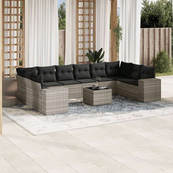 VidaXL Polyrattan Kerti Ülőgarnitúra - 11 részes