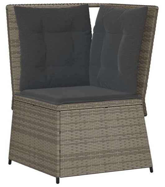 VidaXL 5 részes szürke polyrattan kerti ülőgarnitúra