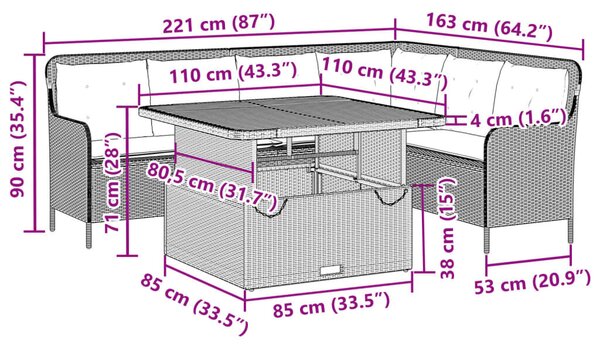 VidaXL 2 részes bézs polyrattan kerti ülőgarnitúra párnákkal