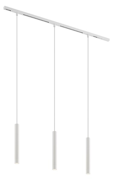 Modern sínrendszer 3 fehér függőlámpa foglalattal, 1 fázisú - Slimline Keno