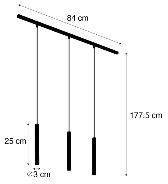 Modern sínrendszer 3 bézs és fekete függőlámpa - Slimline Keno