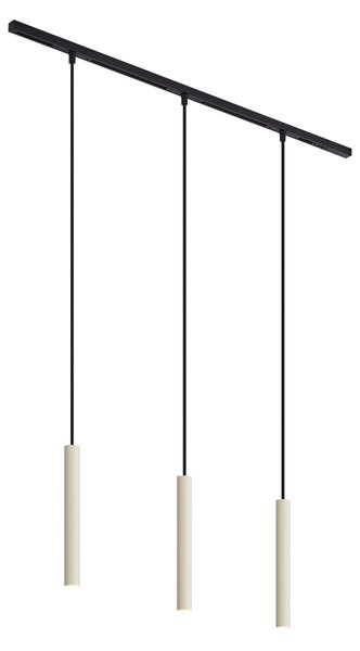 Modern sínrendszer 3 bézs és fekete függőlámpa - Slimline Keno