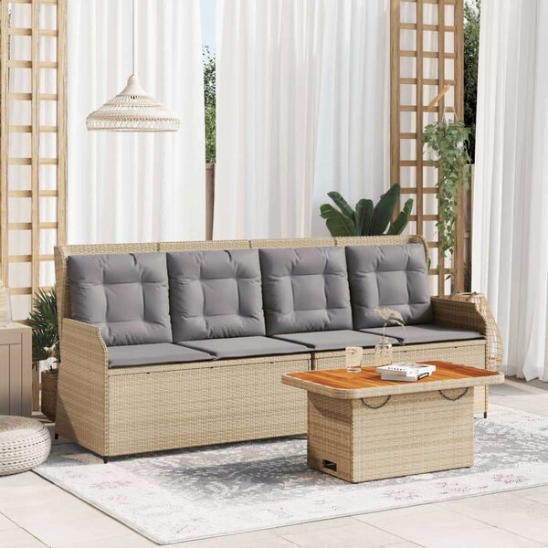 VidaXL Polyrattan Kerti Ülőgarnitúra - 3 részes - Bézs