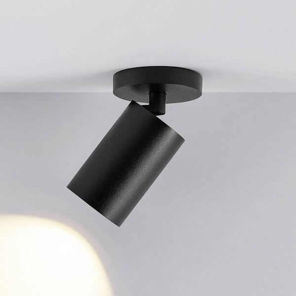 Deko-Light CAN TILT mennyezeti spotlámpa, fekete, Ø 8 cm, 1 izzó, fém GU10, dimmelhető, Fekete, Nappali / Étkező, Alumínium