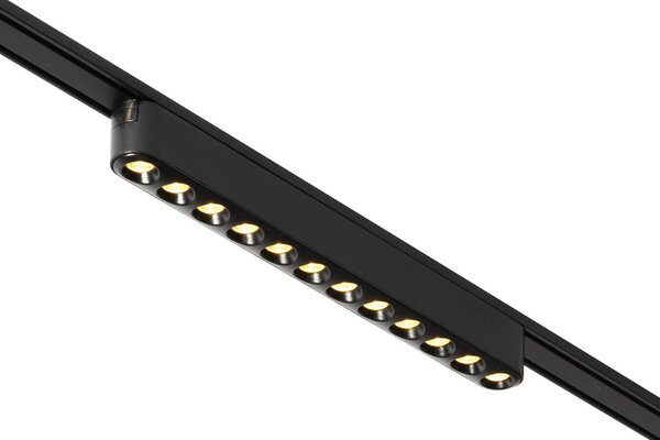 Modern fekete mennyezeti lámpa sínrendszerhez, 1 fázisú, 12W, 3000K - Magnetic Puntua