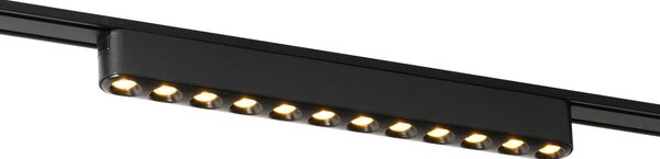 Modern fekete mennyezeti lámpa sínrendszerhez, 1 fázisú, 12W, 3000K - Magnetic Puntua
