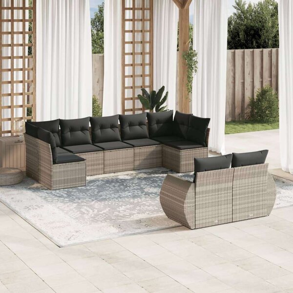 VidaXL Polyrattan Kerti Ülőgarnitúra - 9 részes