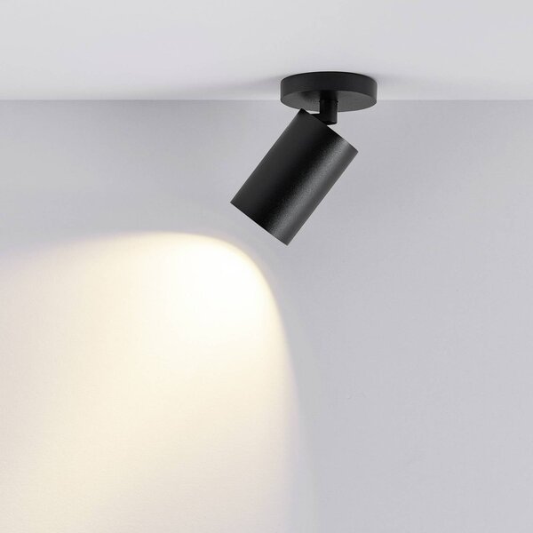 Deko-Light CAN TILT mennyezeti spotlámpa, fekete, Ø 8 cm, 1 izzó, fém GU10, dimmelhető, Fekete, Nappali / Étkező, Alumínium