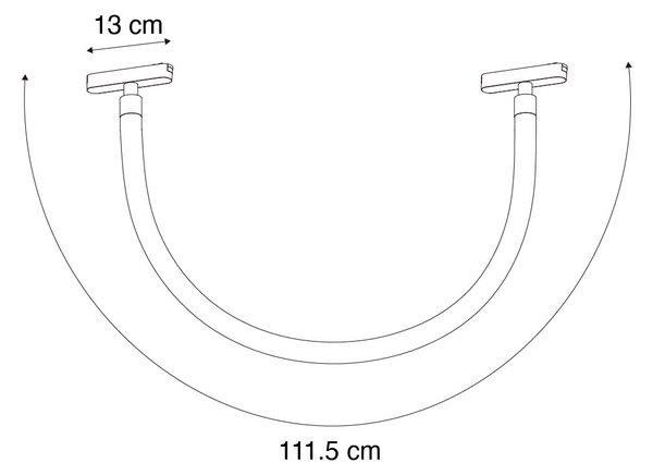 Modern fehér függőlámpa 1 fázisú sínrendszerhez 8W 3000K - Magnetic Tautau